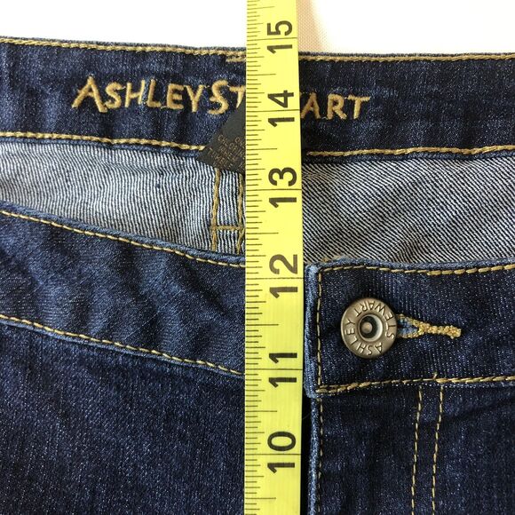 Ashley Stewart Denim Jeans Women Plus 26W Dark Blue Stretch Cotton Straight Leg - Picture 7 of 12